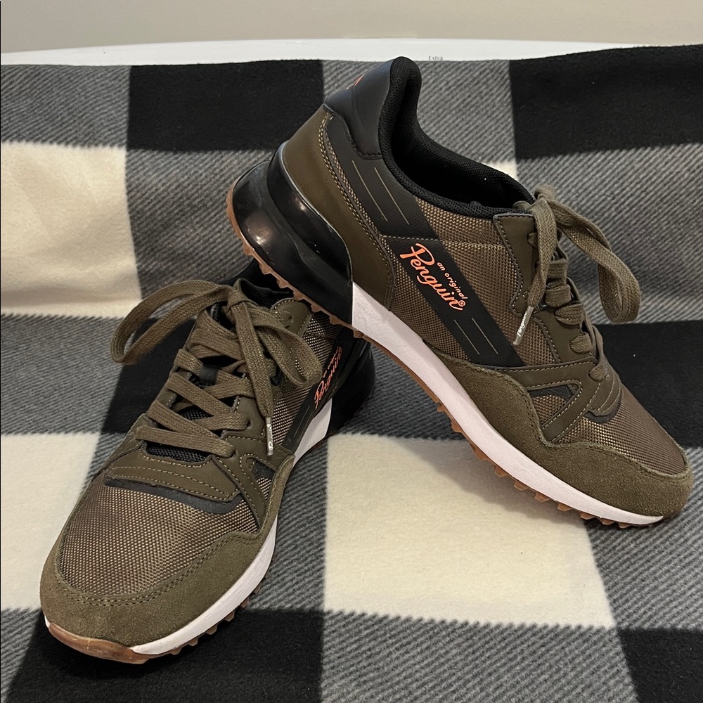 Original Penguin Munsingwear Aiden Olive Casual Lace-Up Sneaker Sz 11 - Picture 2 of 11